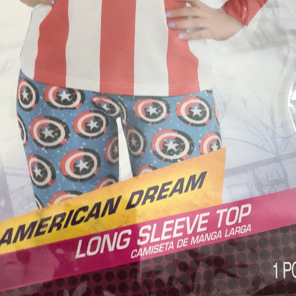 Marvel Top Long Sleeves Captain America Costume - Picture 2 of 5